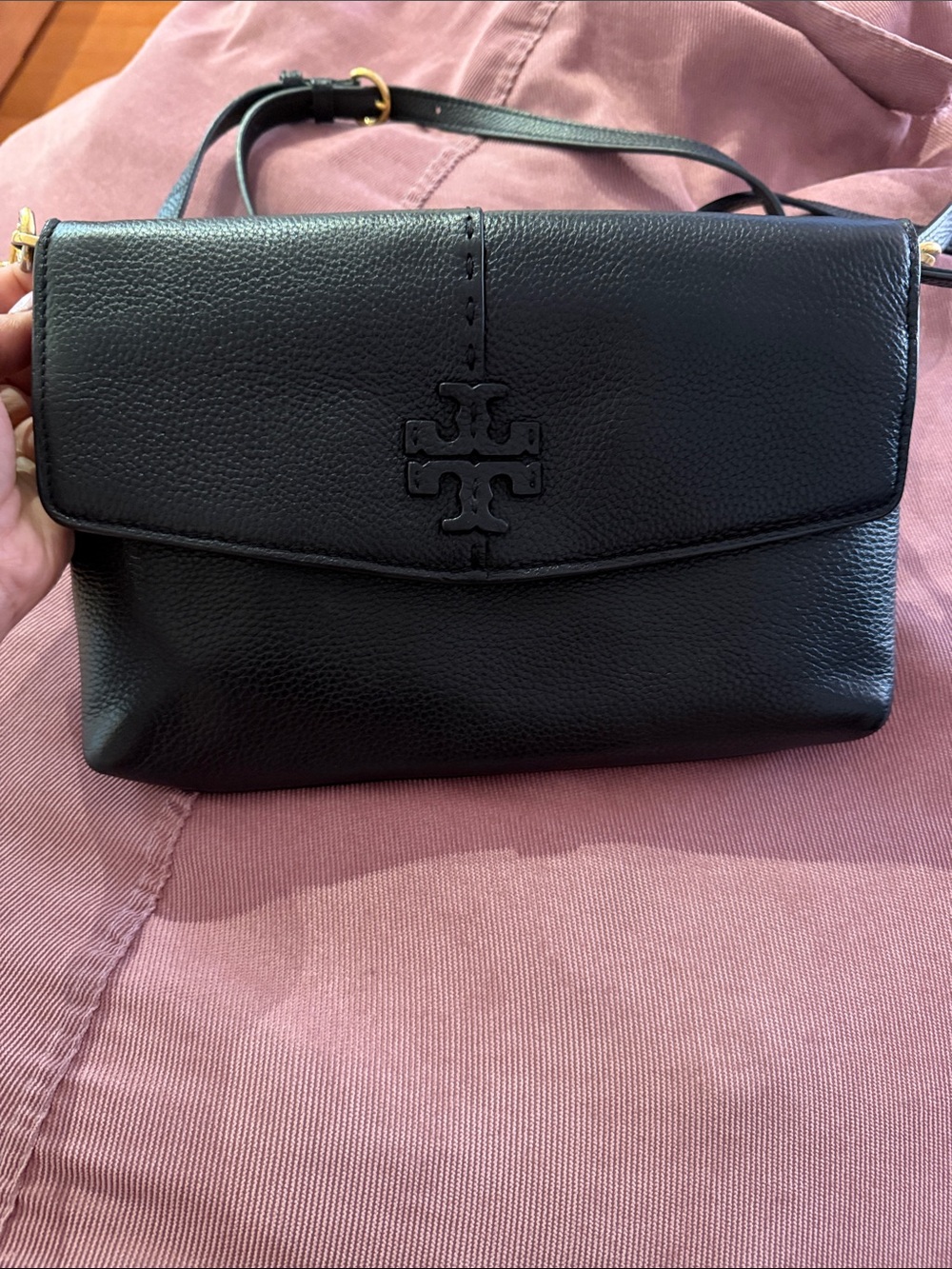 Tory Burch Miller Small Convertible Shoulder and  corrosbody Bag Black Leather